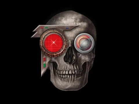 Cyber skull Stock Illustration