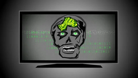 Cyber skull zombie Stock Footage 288610320