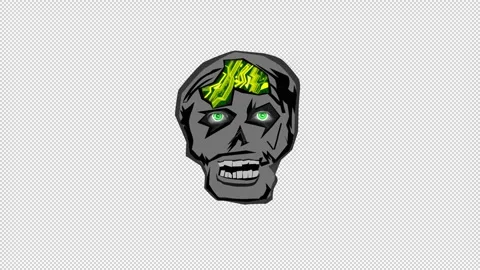 Cyber skull zombie Stock Footage 288610683