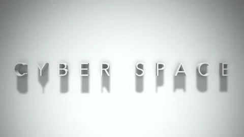 Cyber space 3D title animation with shadows on a white background 動画素材 297457568