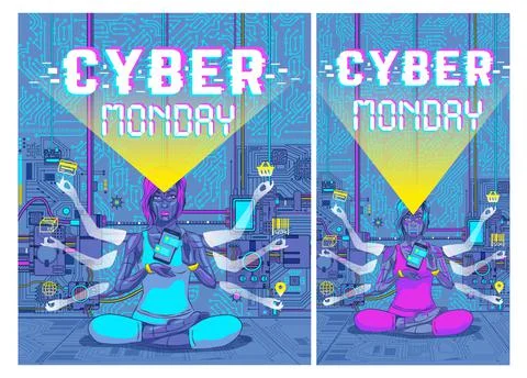 Cyber ??space background concept filled with digital elements circuit boards  Stock Illustration
