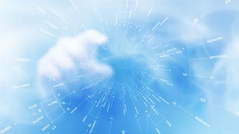 Cyber space computer with a working man Stock Footage 228088114