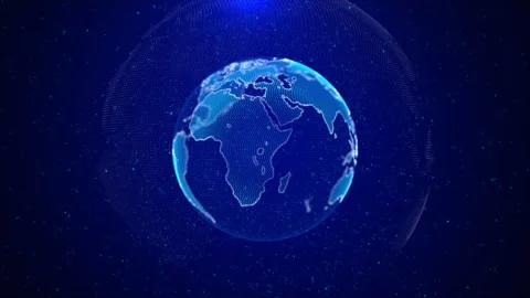 Cyber space digital technology Artificial Intelligence Matrix planet Earth Stock Footage 278711492