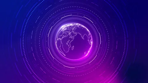 Cyber space digital technology Artificial Intelligence Matrix planet Earth Stock Footage 278711691