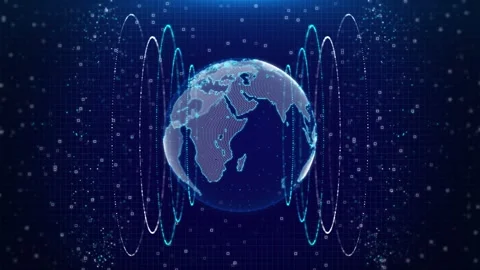 Cyber space digital technology Artificial Intelligence Matrix planet Earth Stock Footage 278711757