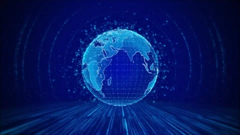 Cyber space digital technology Artificial Intelligence Matrix planet Earth Stock Footage 278712656