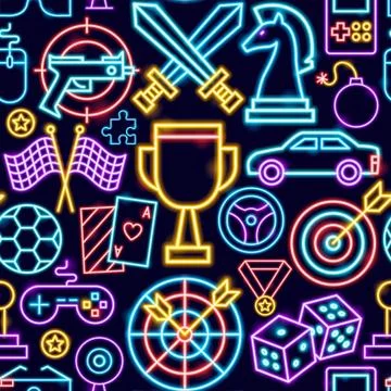 Cyber Sport Seamless Pattern Stock Illustration