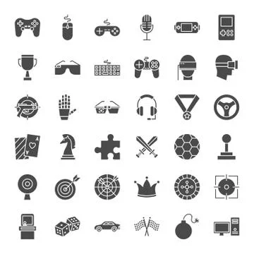Cyber Sport Solid Web Icons Stock Illustration