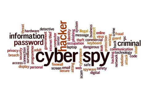 Cyber spy word cloud concept Illustrazione stock