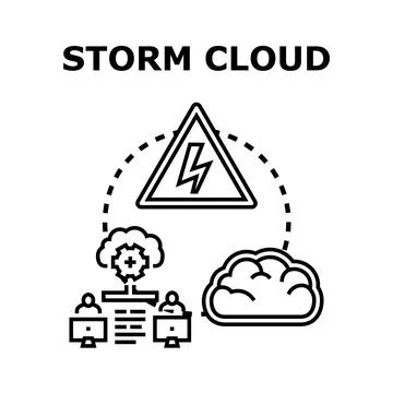 Cyber storm cloud concept representing data security threat Stock Illustration