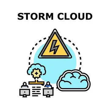 Cyber storm cloud concept representing data security threat Illustrazione stock