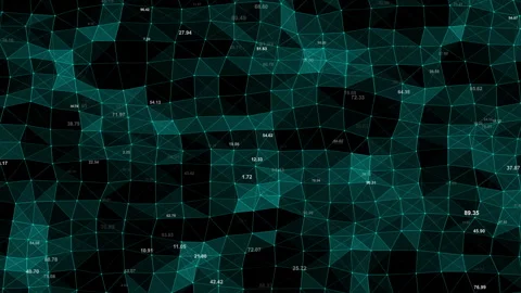 Cyber Structure Data Connection, Abstract Blue Waves Polygonal Stock Footage 337625044