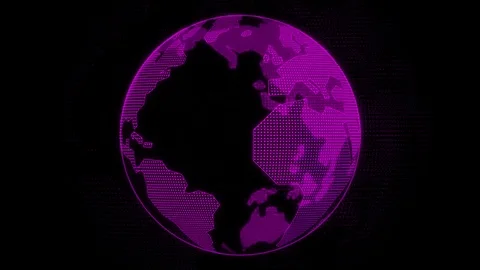 Cyber style earth rotating to the right 21 Stock Footage 124674355