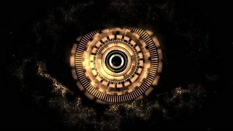 Cyber surveillance animated complex 3D digital eye design within a Stock Footage 237978515