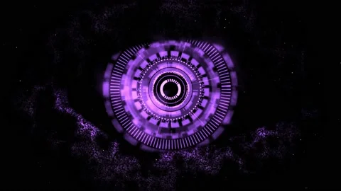 Cyber surveillance animated complex 3D digital eye design within a Stock Footage 237979946
