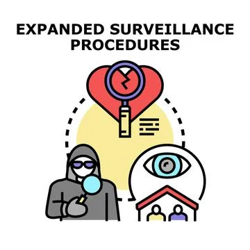 Cyber surveillance procedures illustrating data privacy and security Stock Illustration
