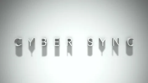 Cyber sync 3D title animation with shadows on a white background Stock Footage 297514819