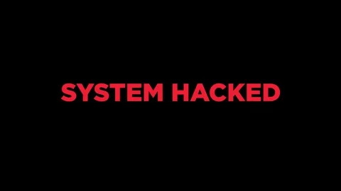 Cyber System Hacked text animation isolated on black background Stock Footage 320710757