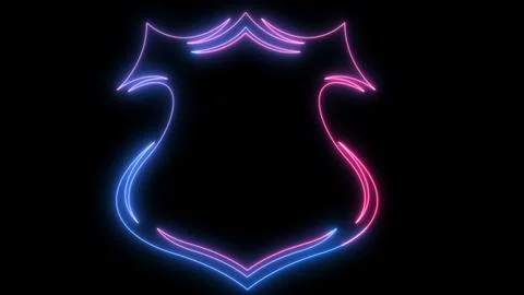 Cyber system security digital shield, futuristic technology with neon glow. Illustrazione stock
