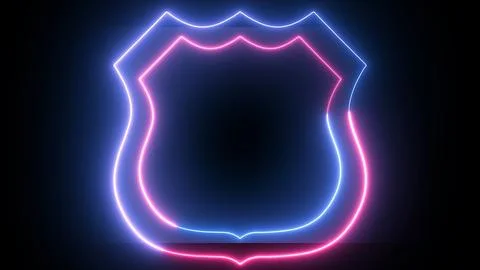 Cyber system security digital shield, futuristic technology with neon glow. Illustrazione stock