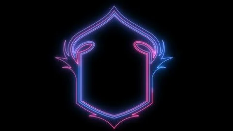 Cyber system security digital shield, futuristic technology with neon glow. Illustrazione stock