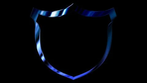 Cyber system security digital shield, futuristic technology with neon glow. Stock Illustration