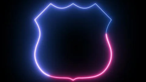 Cyber system security digital shield, futuristic technology with neon glow. Stock Illustration