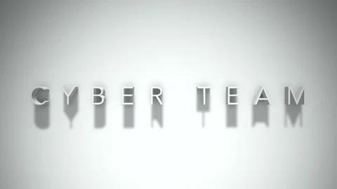 Cyber team 3D title animation with shadows on a white background Stock Footage 297517826