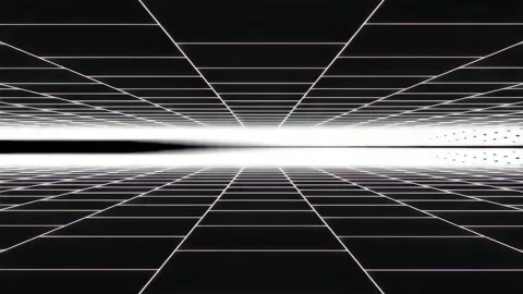 Cyber Tech Grid Floor Loop Video stock 339288868