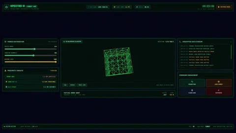 Cyber Tech Hud Background Optima Stock Footage 348269548