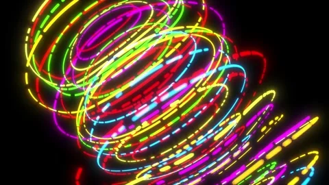 Cyber tech neon circles future effect able to loop endless Stock Footage 302998956