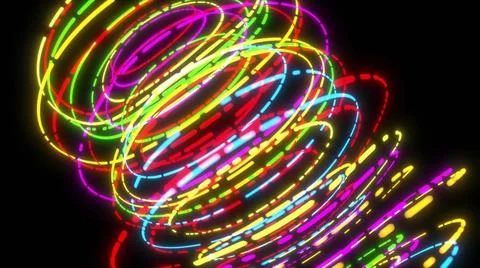 Cyber tech neon circles future effect 3d render Cyber tech neon circles fu... Stock Photos