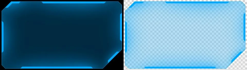 Cyber Tech Screen Panel with Futuristic Blue Light Frame Stock Illustration