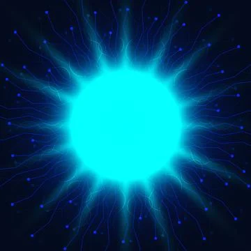 Cyber technology background featuring abstract glowing light energy radiati.. Stock Illustration