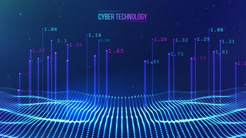 Cyber technology background. Technology digital cyber security. Networks Stock Illustration