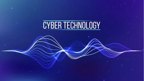 Cyber technology background. Technology digital cyber security. Networks Stock Illustration