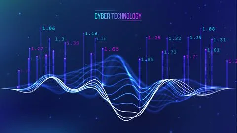 Cyber technology background. Technology digital cyber security. Networks Stock Illustration
