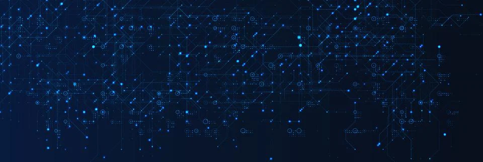 Cyber technology circuit network, digital data background. Futuristic neon 库存插图
