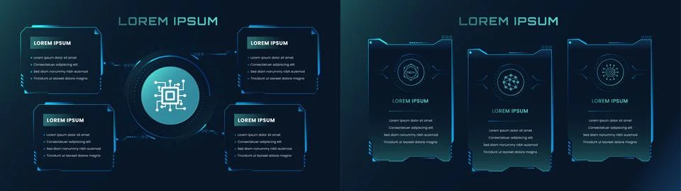 Cyber Technology Dashboard Presentation Template イラスト素材