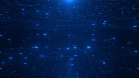 Cyber Technology Futuristic, Sci-Fi Grid, Particles Video Animated Background Stock Footage 336227845