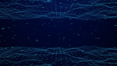 Cyber Technology Futuristic, Sci-Fi Grid, Particles Video Animated Background Stock Footage 337759449