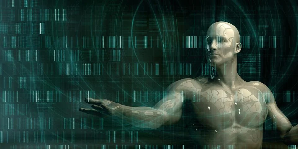 Cyber Technology Network Connecting Human Brain And Intelligence Stock Illustration