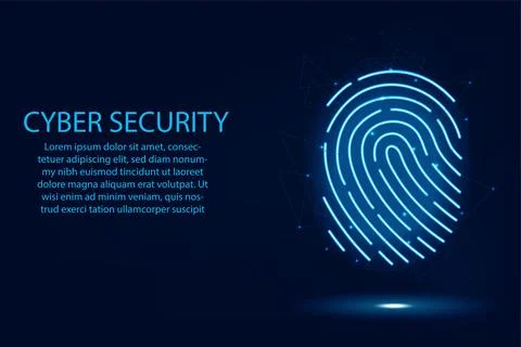 Cyber technology security, Fingerprint digital screen, network protection b.. Stock Photos