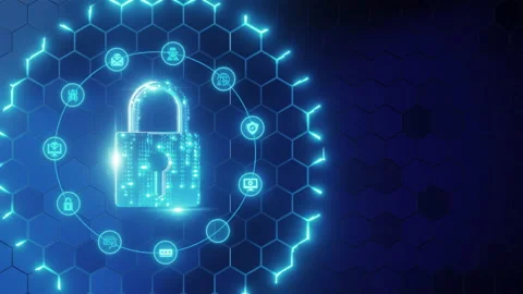 Cyber technology security, network protection background design Stock Footage 233714103