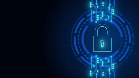 Cyber technology security network protection Video stock 347356155