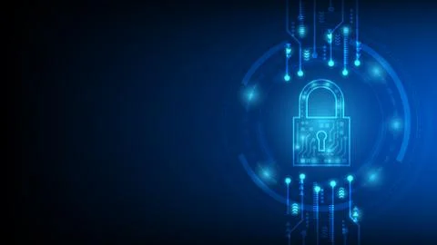 Cyber technology security, network protection background design Stock Illustration