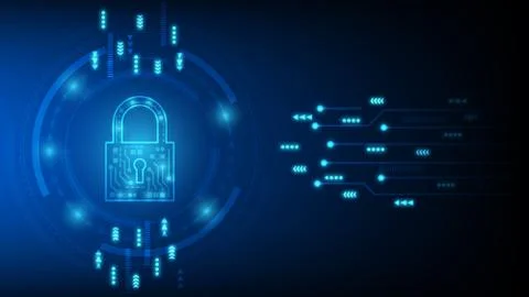 Cyber technology security, network protection background design Stock Illustration