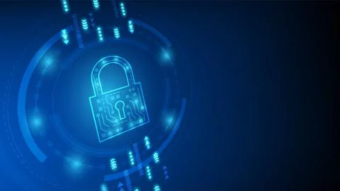 Cyber technology security, network protection background design 스톡 일러스트