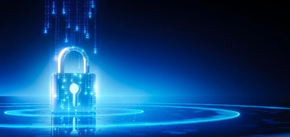 Cyber technology security, network protection background design Stock Illustration