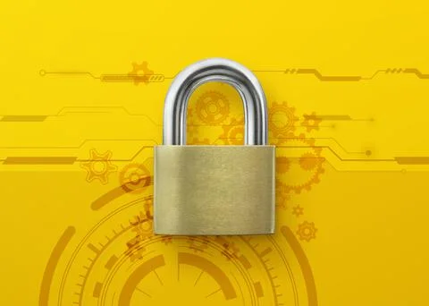 Cyber technology security, network protection background design Stockfoto's